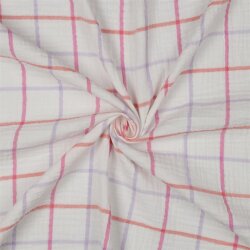 Musselin Kariert - helllavendel