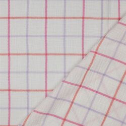 Musselin Kariert - helllavendel