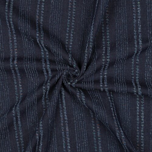 Jeansstoff Fransenstreifen - dunkelblau