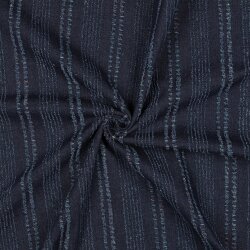 Jeansstoff Fransenstreifen - dunkelblau