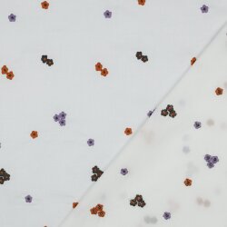 Baumwollvoile Bestickt bunte Blumen - steinrot