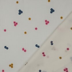 Baumwollvoile Bestickt bunte Blumen - pink