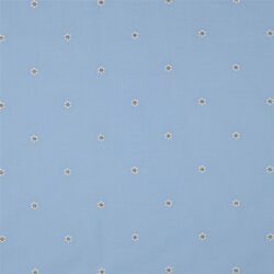 Baumwollvoile Bestickt Lurex Gänseblümchen - babyblau