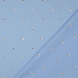 Baumwollvoile Bestickt Lurex Gänseblümchen - babyblau