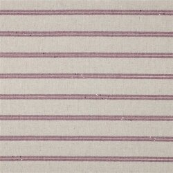 Leinen Streifen Lurex - creme/dunkelperlrosa