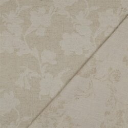 Leinen Jacquard Blumenmuster - natur