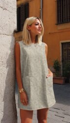 Leinen Jacquard Muster - natur