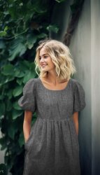 Leinen Fischgrätmuster - beige