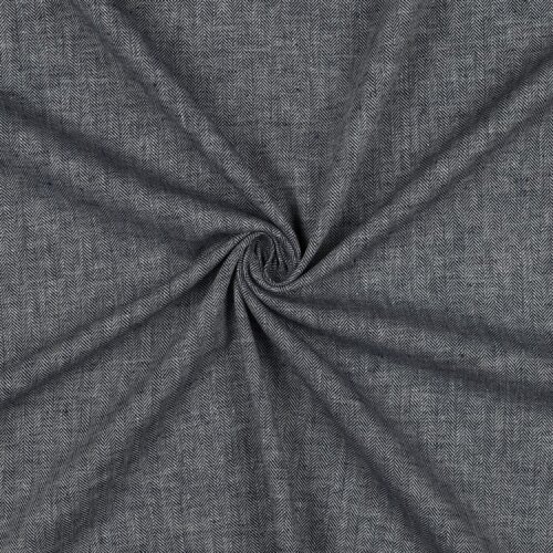 Leinen Fischgrätmuster - dunkelblau