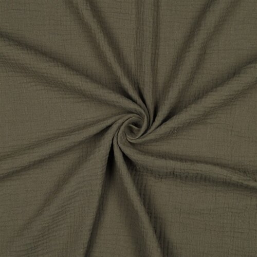 Musselin Uni *Gerda* BIO~Organic - dunkelmoosgrün