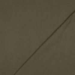 Musselin Uni *Gerda* BIO~Organic - dunkelmoosgrün