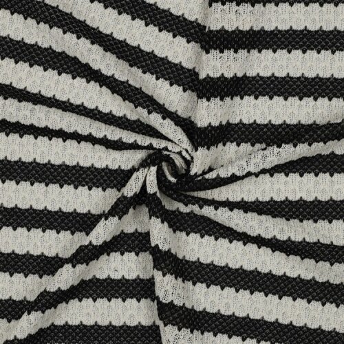 Jacquard Lurex  Waben Strickstoff - schwarz