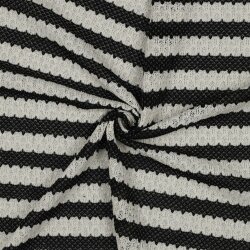 Jacquard Lurex  Waben Strickstoff - schwarz