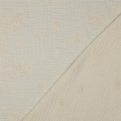 Musselin Bestickt Blumen - cremebeige