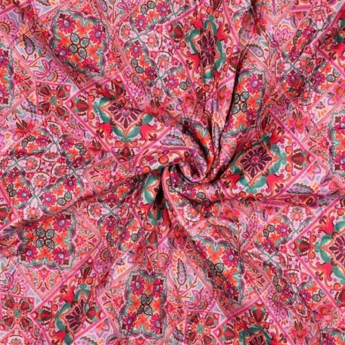 Baumwollvoile Steppstoff Digital Patchwork - pink