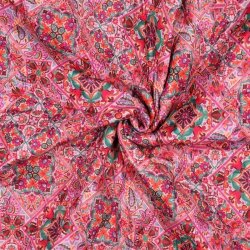 Baumwollvoile Steppstoff Digital Patchwork - pink