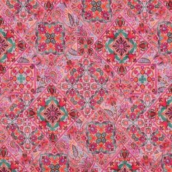 Baumwollvoile Steppstoff Digital Patchwork - pink