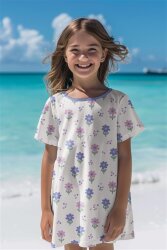 Baumwolljersey Glitzer Blümchen - altweiß