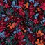 Viskose 100% bunte Blumen - schwarz