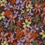 Viskose 100% bunte Blumen - dunkelbraun