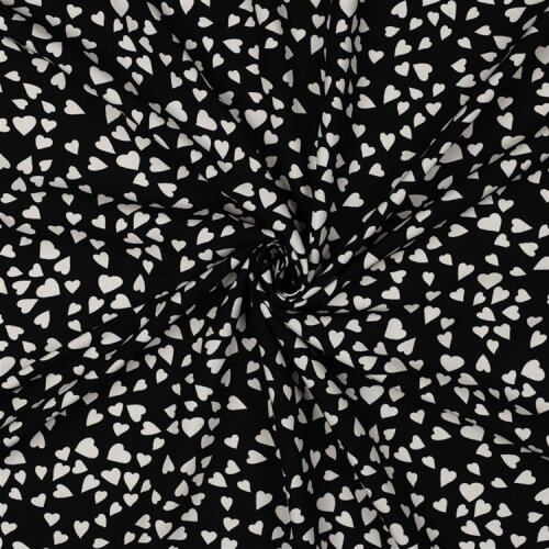 Viskose Lenzing 100% EcoVera™ Herzregen - schwarz