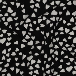 Viskose Lenzing 100% EcoVera™ Herzregen - schwarz