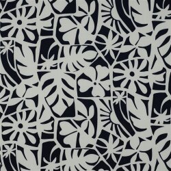 Viskose Lenzing 100% EcoVera™ Geometrische Blumen - dunkelblau