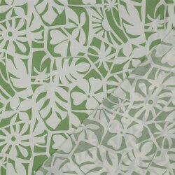 Viskose Lenzing 100% EcoVera™ Geometrische Blumen - maigrün