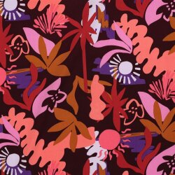 Viskose Lenzing 100% EcoVera™ Abstrakte Blumen - weinrot