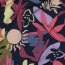Viskose Lenzing 100% EcoVera™ Abstrakte Blumen - dunkelblau