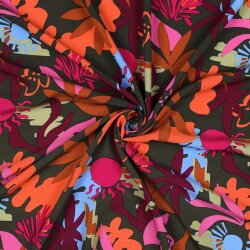 Viskose Lenzing 100% EcoVera™ Abstrakte Blumen -...