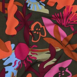 Viskose Lenzing 100% EcoVera™ Abstrakte Blumen -...
