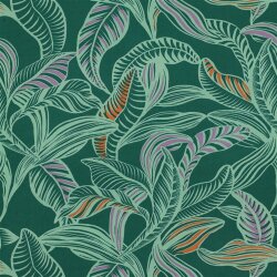 Viskose Lenzing 100% EcoVera™ bunte Blätterformen - grasgrün