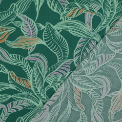 Viskose Lenzing 100% EcoVera™ bunte Blätterformen - grasgrün