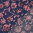 Baumwollsatin Blumenranken - indigo