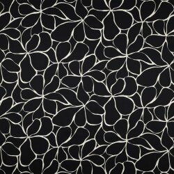 Baumwollsatin Blütenmeer - schwarz