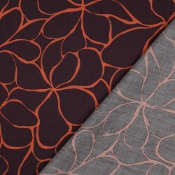 Baumwollsatin Blütenmeer - espresso