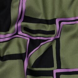 Baumwollsatin Geometrische Formen - schwarz