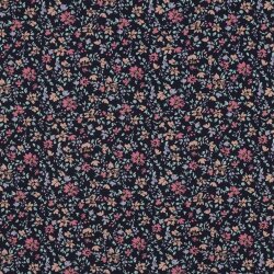 Baumwollpopeline Blümchen - nachtblau