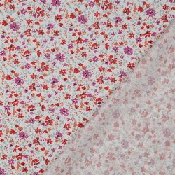 Baumwollpopeline Blümchen - weiß