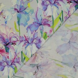 Viskose 100% Digital Aquarell Lilien - creme