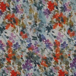 Viskosesatin Digital Blumen - OFF-weiß