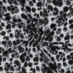 Viskosesatin Digital Leotupfen - schwarz