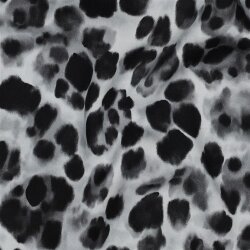 Viskosesatin Digital Leotupfen - schwarz