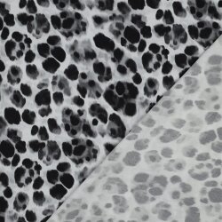 Viskosesatin Digital Leotupfen - schwarz