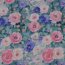 Musselin Digital buntes Blumenfeld - grün