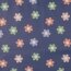 Regenjackenstoff bunte Blumenräder - dunkeljeans