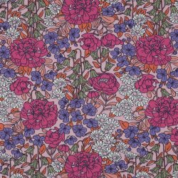 Baumwolljersey Blumenmeer - softrosa