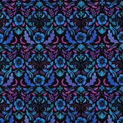Baumwolljersey Digital Blumenzauber - schwarz