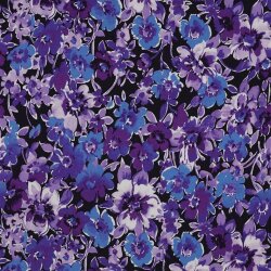 Baumwolljersey Digital Blumen - dunkelblau